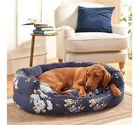 Laura Ashley Rosemore Navy Blue Floral Machine Washable Sustainable Thermal Filling Deluxe Slumber Dog/Puppy Bed 30 Inch