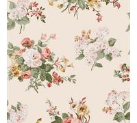 Laura Ashley Rosemore Pale Sable Floral Smooth Wallpaper