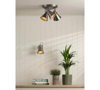 Laura Ashley Rufus Metal 3 Light Plate Spotlight Silver