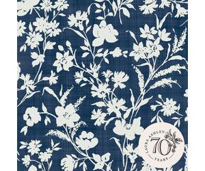 Laura Ashley Rye Wallpaper - Midnight Seaspray Blue - 10m