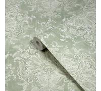 Laura Ashley Sage Patterned Smooth Wallpaper
