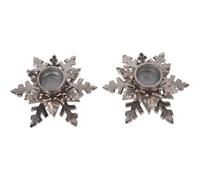 Laura Ashley Set of 2 Festive Snowflake Tealight Holders Laura Ashley Silver One Size