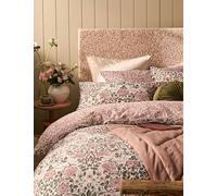 Laura Ashley Set of 2 Pure Cotton Rose Brick Pillowcases Pink Mix