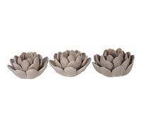 Laura Ashley Set of 3 Dark Dove Grey Larkhill Lotus Tealight Holders Laura Ashley Grey