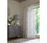 Laura Ashley Sheer Voile Panel Slot Top Curtain Blue Mix