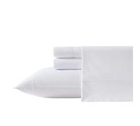 Laura Ashley - Sheet Set, Breathable Cotton Percale Bedding with Matching Pillowcases, Soft Home Decor (Scallop White, King)