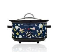 Laura Ashley Slow Cookers 3.5 Litres. Large Capacity Slow Cooker for 4 to 5 People. Energy Efficient Slow-Cooker with 3 Heat Settings. Detachable Ceramic Pot with Tempered Glass Lid - Elveden Navy