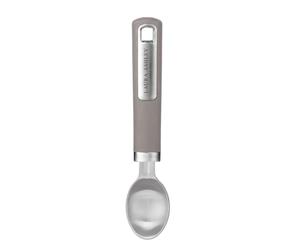 Laura Ashley Stainless Steel Ice Cream Scoop - Sl urable, and Ergonomic Soft-Touch Handle Large Icecream Scoop Metal - Perfect for Scooping Ice Cream, Gelato, and Sorbet - Dark Dove Grey