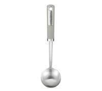 Laura Ashley Stainless Steel Ladle Spoon - 6 oz Capacity Soup Ladle with Soft Touch Handle for Effortless Serving - Ergonomic, and Heat-Resistant Stylish Kitchen Utensils - Sage Leaf