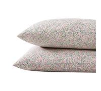 Laura Ashley - Standard Pillowcase Set, Breathable Percale Cotton Bedding, Crisp & Cool Home Decor (Loveston Pink, 2 Piece)