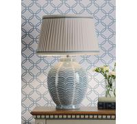 Laura Ashley Stannard Leaf Print Table Lamp Blue