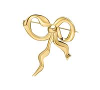 Laura Ashley Statement Ribbon Bow Brooch D354 - Polished Quality - Brass / Gold Plated