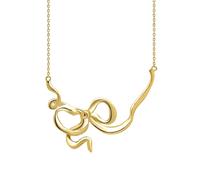 Laura Ashley Statement Ribbon Bow Necklace N4628 - Timeless - Brass / Gold Plated