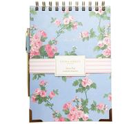 Laura Ashley Steno Notebook - 6x8 Steno Pads Top Spiral Notebook, Spiral Bound Everyday Journal With Pen or Without Pen, Size 6X8, Blue/Rose with Pen