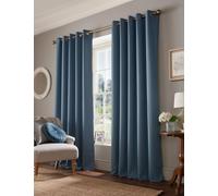 Laura Ashley Stephanie Eyelet Blackout Curtains Dark Blue