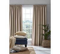 Laura Ashley Stephanie Pencil Pleat Blackout Curtains Natural