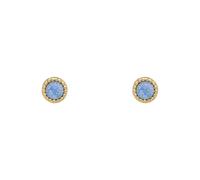 Laura Ashley Stippled Blue Crystal Gold Tone Stud Earrings E6517 - Brass / Gold Plated / Stone / Sapphire Crystal / Opal Crystal