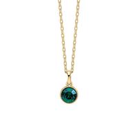 Laura Ashley Stippled Green Crystal Gold Tone Pendant N4639 - - Brass / Gold Plated / Stone / Emerald Crystal