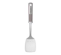 Laura Ashley Stylish Stainless Steel Slotted Turner - Soft Touch Handle, Heat-Resistant and Dishwasher Safe Turner - Ergonomic Spatulas for Cooking, Flipping Pancakes, and More - Dark Dove Grey
