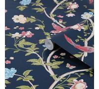 Laura Ashley Summer Palace Wallpaper | Midnight Blue