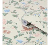 Laura Ashley Summer Palace Green & Orange Trail Smooth Wallpaper