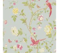 Laura Ashley Summer Palace Wallpaper - Duck Egg - 10m