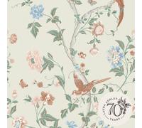 Laura Ashley Summer Palace Wallpaper - Sage and Apricot - 10m