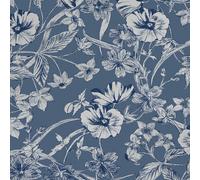 Laura Ashley Summerhill Wallpaper - Midnight Blue - 10m