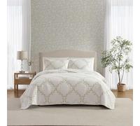 Laura Ashley Super Soft & Breathable Embroidered Bedding with Matching Sham(s), Home Décor, Cotton, Floral Embroidery Pink, King
