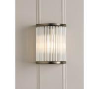 Laura Ashley Sutton Metal & Ribbed Glass Wall Light Antique Brass