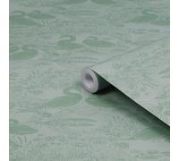 Laura Ashley Swans Jade Animal Smooth Wallpaper
