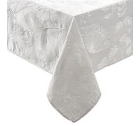 Laura Ashley Tablecloth Raised Woven Embroidered Jacquard Fabric, Wrinkle Resistant for Dining, Holiday, Party, Wedding or Banquet, 60" x 84", Cynthia Beige