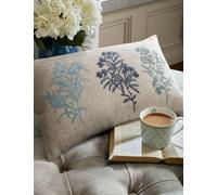 Laura Ashley Tenby Floral Embroidered Bolster Cushion Blue Mix