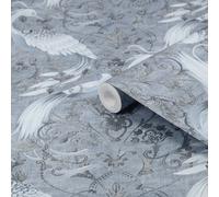 Laura Ashley Tregaron Blue Animal Smooth Wallpaper