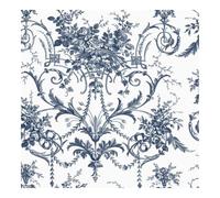 Laura Ashley Tuileries Midnight Blue Wallpaper | Midnight Blue Damask Design | Paste the Wall | Eco-Friendly