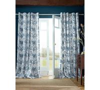 Laura Ashley Tuileries Pure Cotton Floral Eyelet Curtains Blue Mix