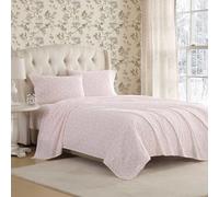 Laura Ashley - Twin Bed Sheets, Cotton Flannel Bedding Set with Matching Pillowcase, Brushed for Extra Softness, Deep Pocket, Oeko-Tex Certified (Antoinette Pink)