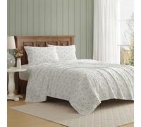 Laura Ashley - Twin Bed Sheets, Crisp & Cool Cotton Percale Bedding with Matching Pillowcase, Lightweight Bed Set, Dorm Essentials, Oeko-Tex Certified (Miranda Green)