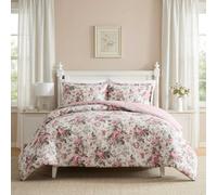 Laura Ashley - Twin Cotton Comforter Set with Sham, Reversible Floral