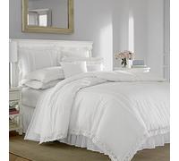 Laura Ashley - Twin Duvet Cover Set, Reversible Cotton Bedding with Matching Sham, Lightweight Home Decor for All Seasons (Annabella White, Twin)