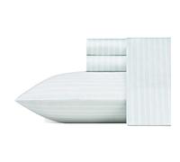 Laura Ashley - Twin Sheets, Soft Sateen Cotton Bedding Set - Sleek, Smooth, & Breathable Home Decor, Dorm Room Essentials (Lottie Blue, Twin)