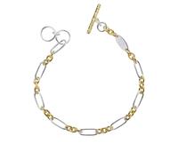 Laura Ashley Two Tone T-Bar Bracelet B5549 - Modern Style | - Brass / Silver Plated / Gold Plated