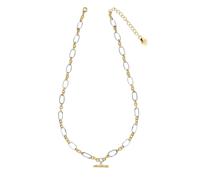 Laura Ashley Two Tone T-Bar Necklace N4640 - Brass / Silver Plated / Gold Plated