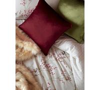 Laura Ashley Velvet Nigella Cushion Dark Red