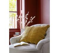 Laura Ashley Velvet Scalloped Textured Cushion Yellow