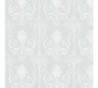 Laura Ashley Josette Duck Egg Damask Wallpaper One Size Green