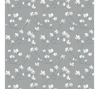 Laura Ashley Magnolia Grove Slate Floral Smooth Wallpaper