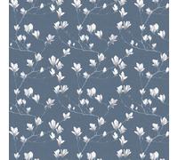 Laura Ashley Magnolia Grove Dusky Seaspray Floral Smooth Wallpaper