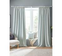 Laura Ashley Whinfell Jacquard Pencil Pleat Curtains Light Blue Mix