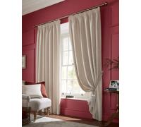 Laura Ashley Whinfell Jacquard Pencil Pleat Curtains Natural
